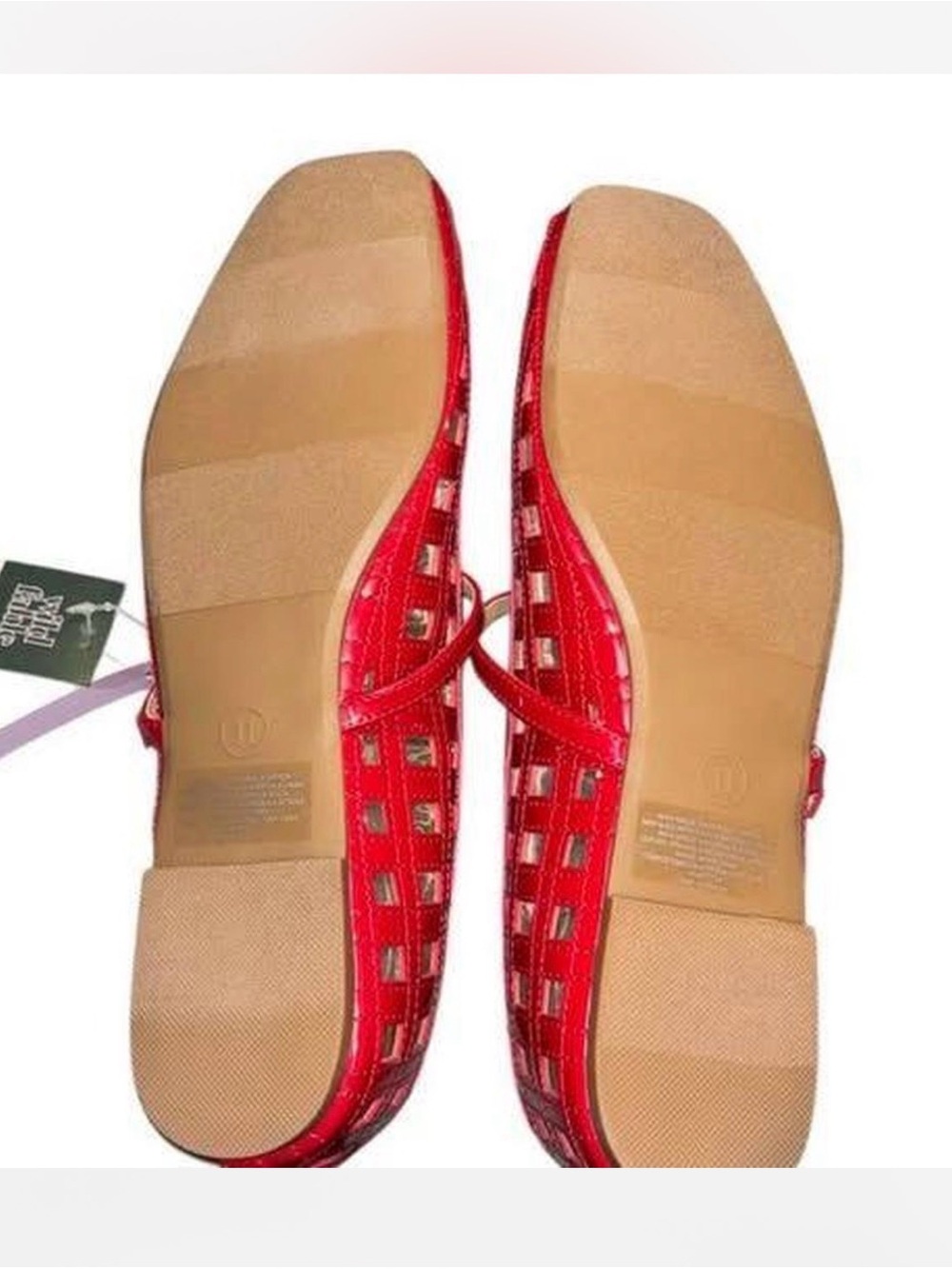 Wild fable women’s Red Cutout Mary Jane Flats size 11 - Picture 3 of 9
